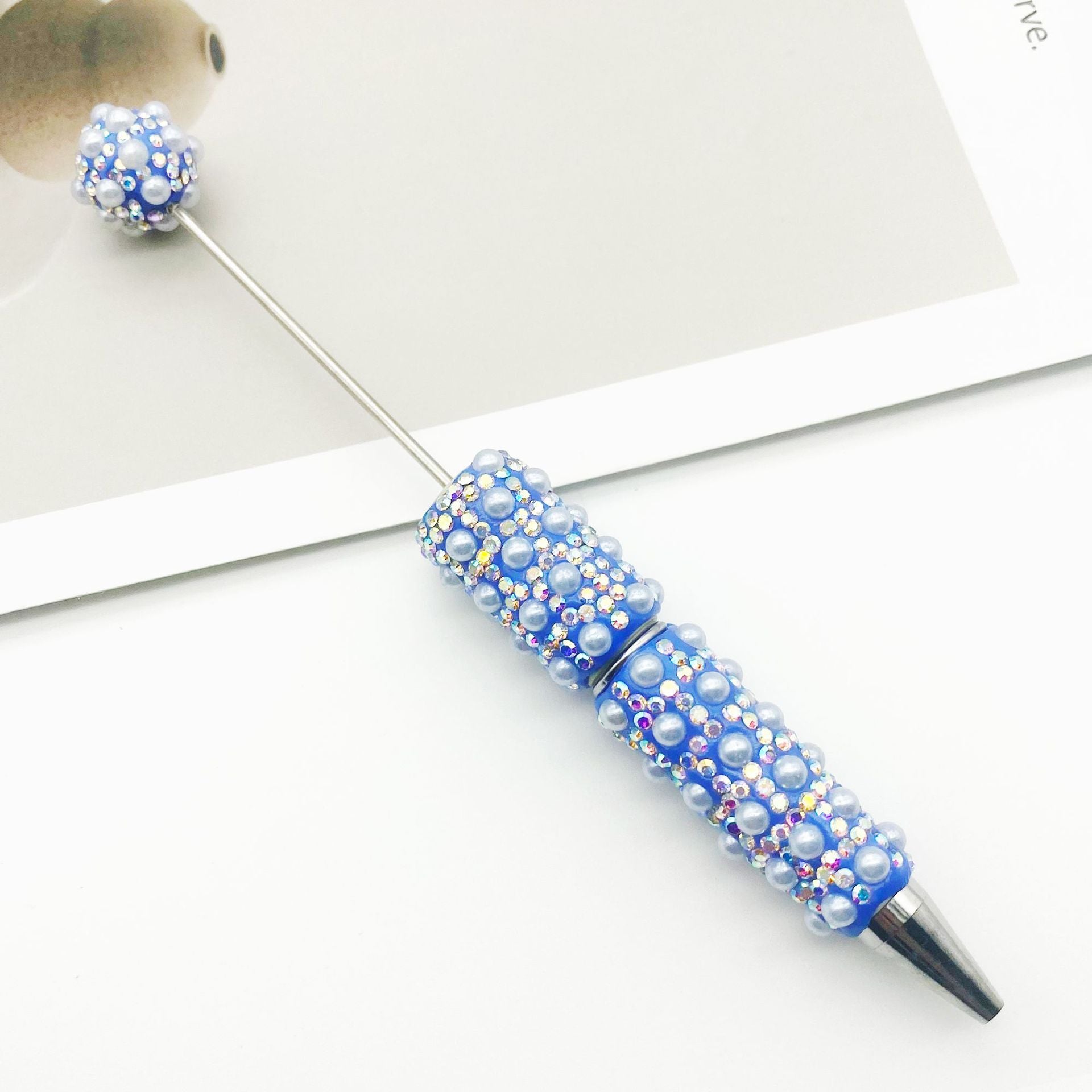 Wholesale Full of Diamonds and Pearls Creative Gradient Bead Piercing DIY Ballpoint Pen